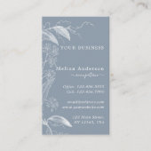 ホワイトヴィンテージ植物性ダスティブルービジネスカード 名刺 (正面)