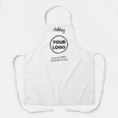 ホワイト上の任意の図形ビジネスロゴ名前をカスタムする文字 エプロン (正面)