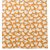 ホワイト不気味幽霊ハロウィーン シャワーカーテン (正面)