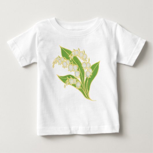 ホワイト乳児Tシャツ：Lily of the Valley ベビーTシャツ (正面)