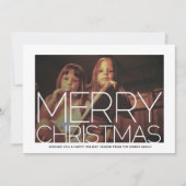 ホワイト付き写真縁ど-レトロパターンのクリスマス シーズンカード (正面)