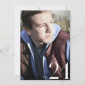 ホワイト任意の色の背景'24卒業パーティー 招待状 (裏面)