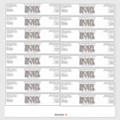 ホワイト体バタージャールラベルw金ゴールド虹色文字 シール (シート)