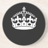 ホワイト保アルカムクラウンオンブラック コースター (正面)
