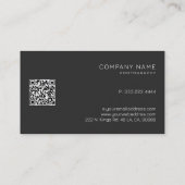 ホワイト写真ロゴカスタムタイポグラフィ 名刺 (裏面)