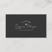 ホワイト写真ロゴカスタムタイポグラフィ 名刺 (正面)