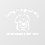 ホワイト動物病院 ウェルカム＆営業時間 窓用シール ウィンドウサイン (シート)