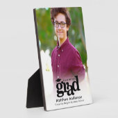 ホワイト卒業写真ブラックタイポグラフィミニマル フォトプラーク (側面)