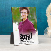 ホワイト卒業写真ブラックタイポグラフィミニマル フォトプラーク