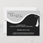 ホワイト卒業横型フォト招待状 招待状 (裏面)