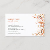 ホワイト名刺、オレンジ色のワイルドフラワー、ロゴなし 名刺 (正面)