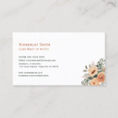 ホワイト名刺、フローラアプリコット、ロゴなし 名刺 (正面)