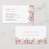 ホワイト名刺、フローラピンクオレンジクラシック 名刺 (正面/裏面)