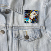 ホワイト回転木馬馬の写真ライブ笑いラブ引用文 缶バッジ (インサイチュ)