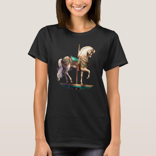ホワイト回転木馬馬 Tシャツ (正面)