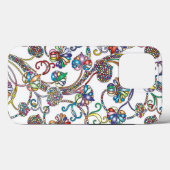 ホワイト地にアンティーク調のマルチカラーの花柄 Case-Mate iPhoneケース (裏面 (横))