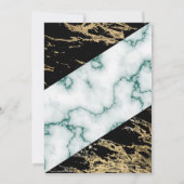 ホワイト大理石ゴールド箔ペイント テクスチャー 誕生日 招待状 (裏面)