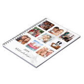 ホワイト大理石モノグラム写真コラージュ ノートブック (左側)