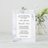 ホワイト大理石調のウェディング招待状 招待状 (スタンド正面)