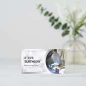 ホワイト大理石鋼溶接ファブリケーター溶接工 名刺 (スタンド正面)