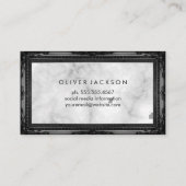 ホワイト大理石 アンティーク ブラックフレーム 名刺 (裏面)