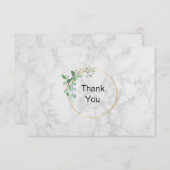 ホワイト大理石 シンプル サンキューカード (正面/裏面)