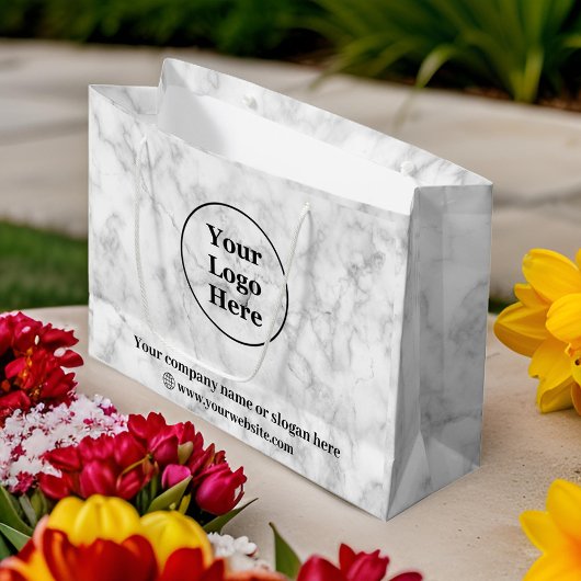 ホワイト大理石 ラージペーパーバッグ
