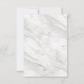 ホワイト大理石＆ローズゴールドのモダンな結婚式の披露宴 招待状 (裏面)