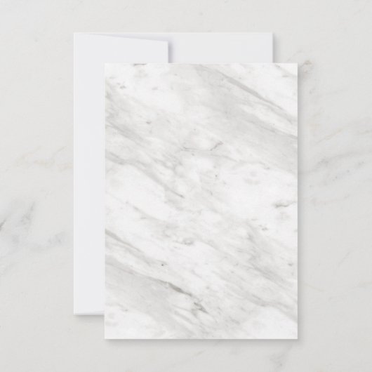 ホワイト大理石＆ローズゴールドのモダンな結婚式の披露宴 招待状 (裏面)