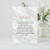 ホワイト大理石＆ローズゴールドのモダンな結婚式の詳細 エンクロージャーカード (スタンド正面)