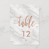 ホワイト大理石 ローズゴールド テーブルナンバー 席次表 (正面/裏面)