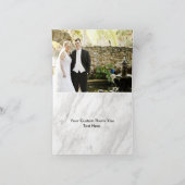 ホワイト大理石 & ローズゴールド 現代の結婚式 お礼 サンキューカード (内部)