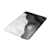 ホワイト大理石 彫刻 黒瑪瑙 バスマット (アングル)