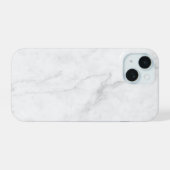  ホワイト大理石 iPhone 15ケース (裏面横)