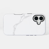 ホワイト大理石 iPhone 16ケース (裏面横)