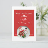 ホワイト夫妻と初めてのクリスマスに幸せ縁どだ 招待状 (スタンド正面)