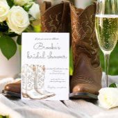 ホワイト女性のカーボーイウェスタンブライダルシャワー 招待状