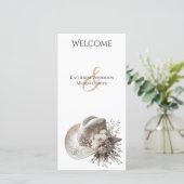 ホワイト女性のカーボーイハット花結婚式 プログラム (スタンド正面)