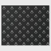 ホワイト婚約リングや輪オンブラック ラッピングペーパー (フラット)