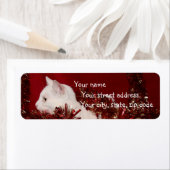 ホワイト子猫クリスマス ラベル (インサイチュ)