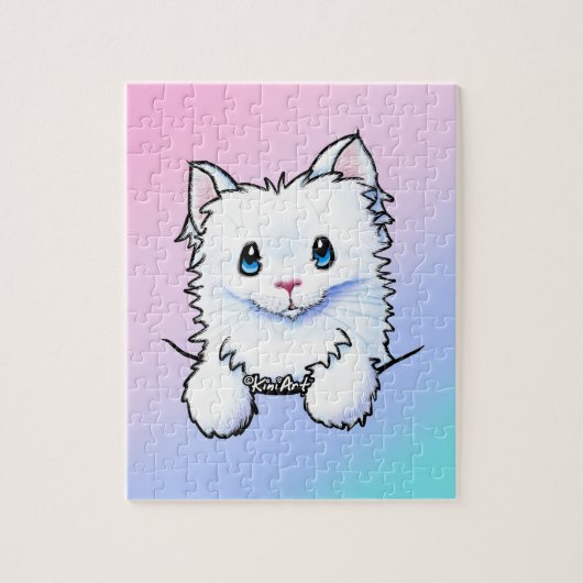 ホワイト子猫 ジグソーパズル (縦)