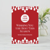 ホワイト宇宙ホリデーカード | カスタムブランディング シーズンカード (スタンド正面)