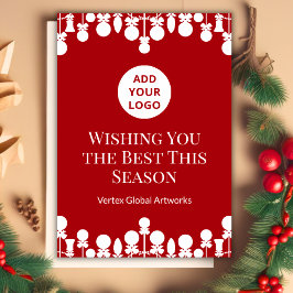 ホワイト宇宙ホリデーカード | カスタムブランディング シーズンカード