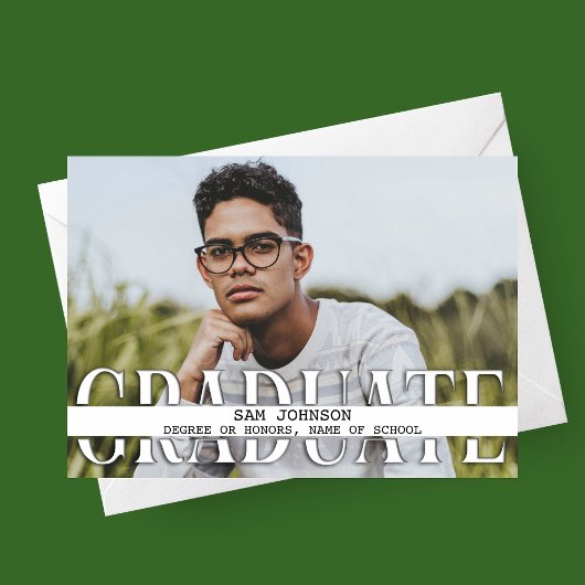 ホワイト宇宙写真卒業のお知らせ 案内状