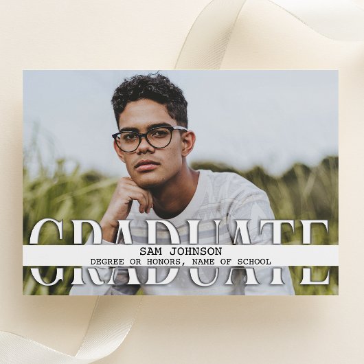 ホワイト宇宙写真卒業のお知らせ 案内状