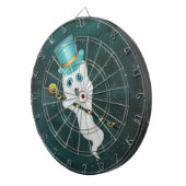 ホワイト幽霊トップハットファンシーケーン空に着飾り ダーツボード (正面右)