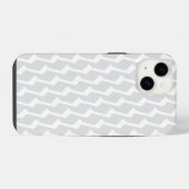 ホワイト幾何学模様ミニマルスマホケース iPhoneケース (裏面横)