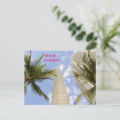 ホワイト建物のヤシの木マイアミフロリダ旅行 ポストカード (スタンド正面)