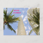 ホワイト建物のヤシの木マイアミフロリダ旅行 ポストカード (正面)