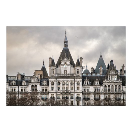 ホワイト建物インLondon フォトプリント (正面)